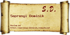 Seprenyi Dominik névjegykártya