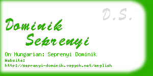 dominik seprenyi business card